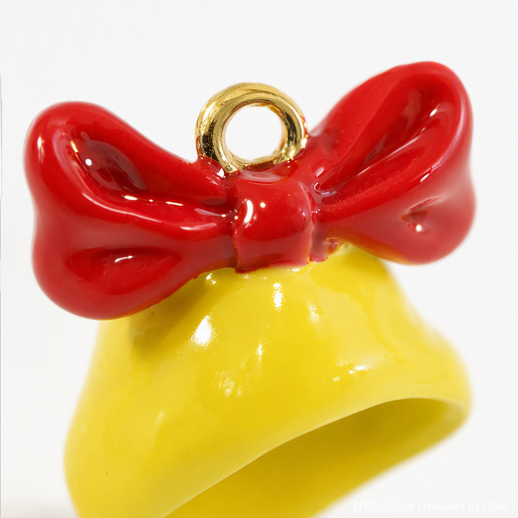 A cute yellow bell with a red bow pendant is a fashionable handcrafted accessory for girls as a gift Application Scenario