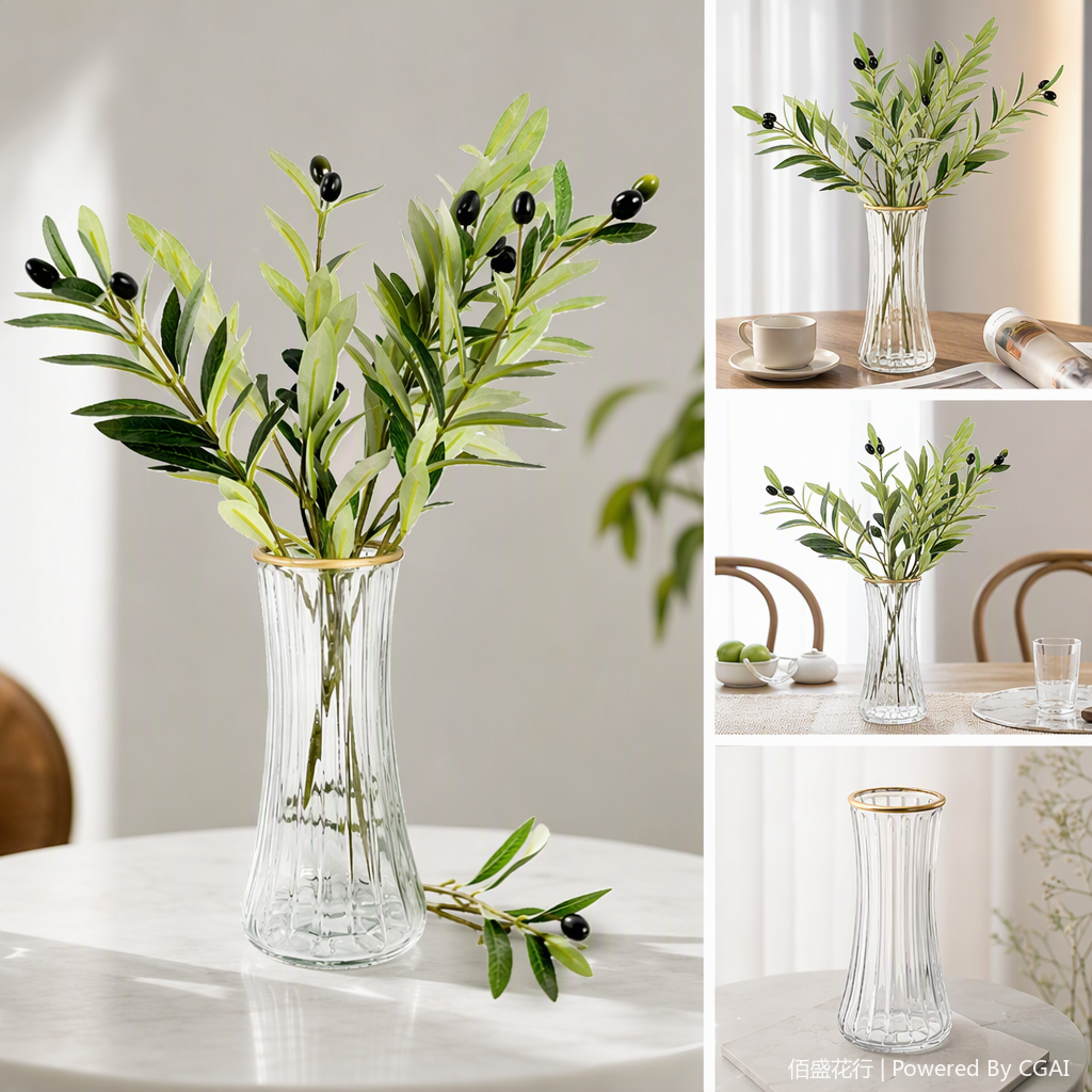 Creative and colorful glass vases, home decorations, living room ornaments, modern and simple flower arrangement containers, gift giving