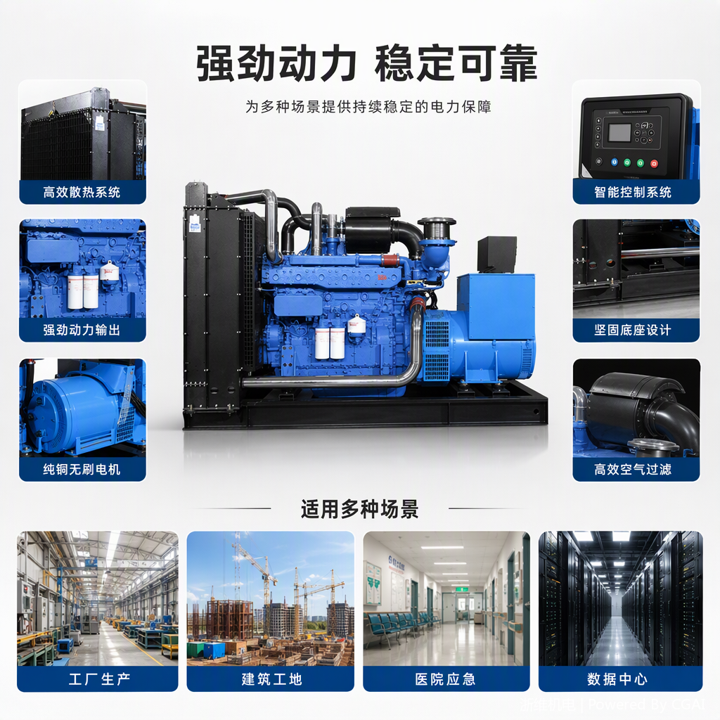 Multi-functional portable generator set, silent and durable, household and industrial power generation equipment, electrical and electronic accessories details Picture
