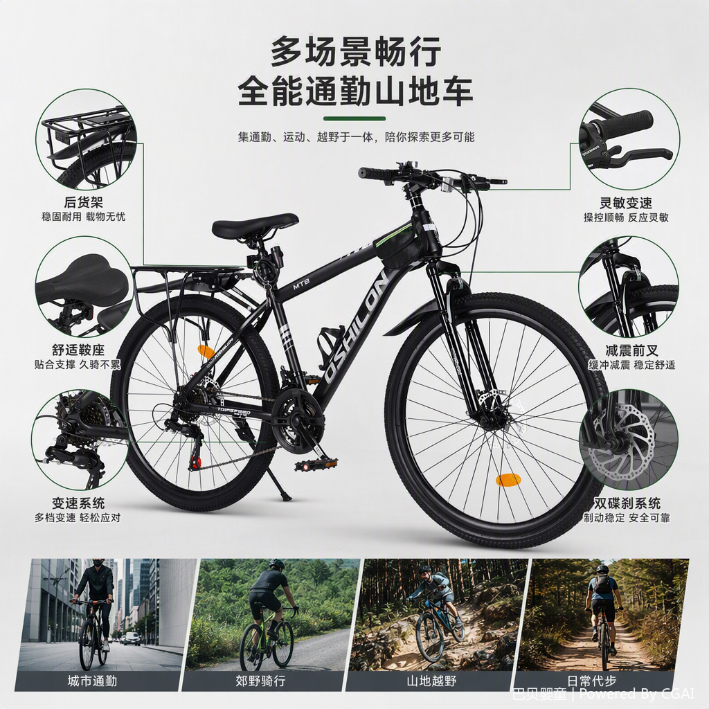Durable and multi-functional mountain bike riding equipment, mountain bike accessories, essential gear for sports and outdoor activities Specification image