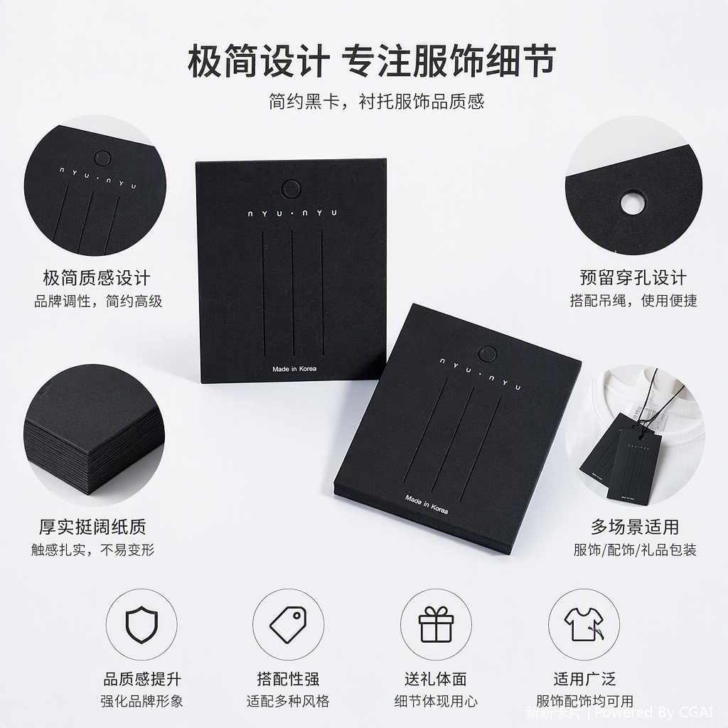 Jewelry card decorative card paper black gold-embossed card details Picture
