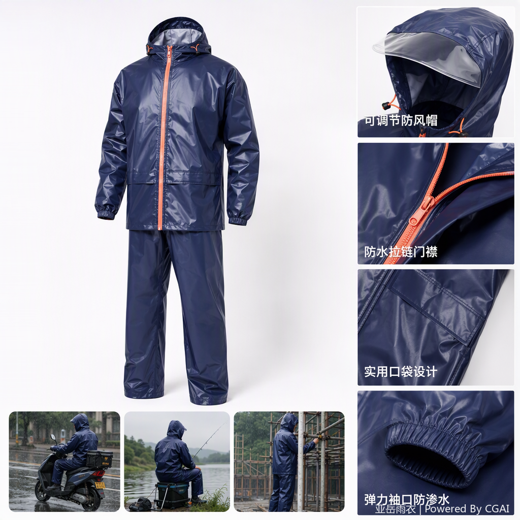 多功能连体雨衣防风遮阳防雨便携户外雨披防水防晒雨具男女通用产品图