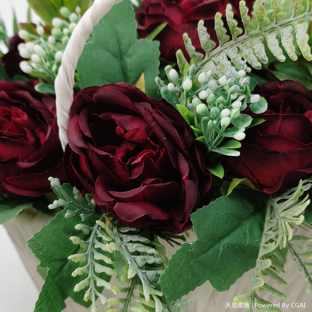 White flower baskets, deep red rose bouquets, romantic fresh flower arrangements, gifts for birthdays, Valentine's Day, wedding decorations, handcrafted Application Scenario