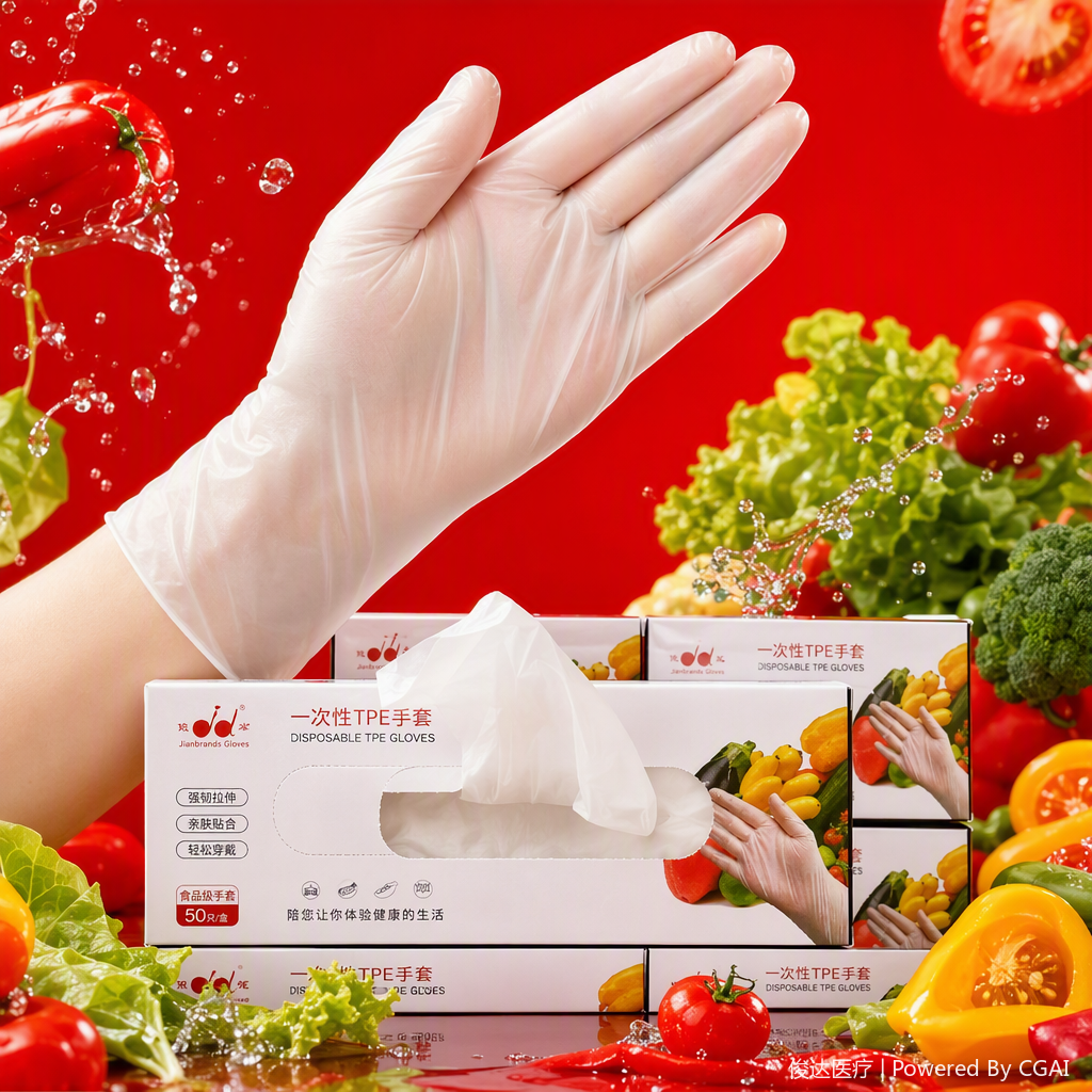 50-piece multi-purpose disposable gloves for kitchen cleaning, anti-fouling and anti-slip, food processing and household protection
