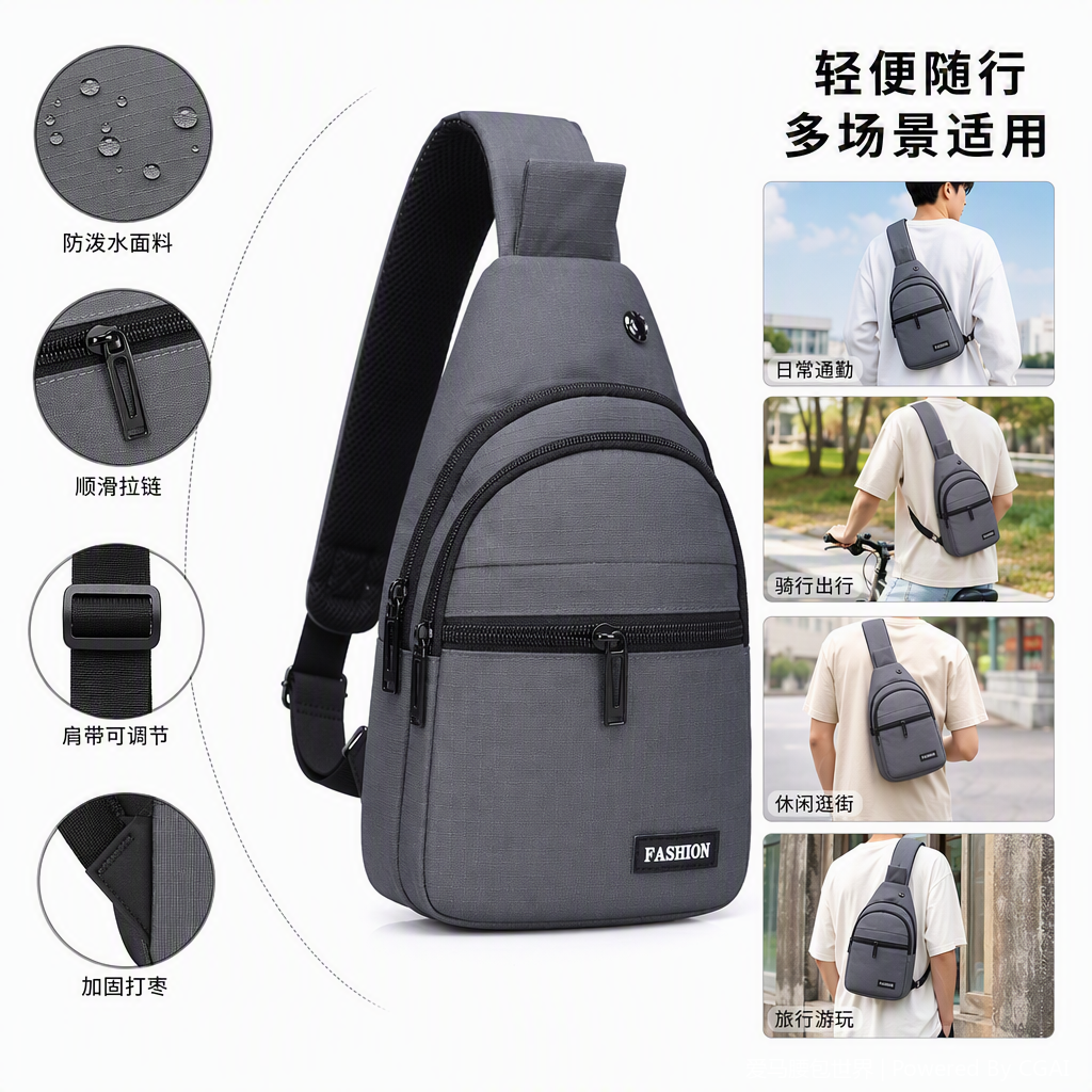 Colorido multifuncional casual bolsa de pecho tendencia deportiva versátil ligero bolsa pequeña unisex mochila de moda
