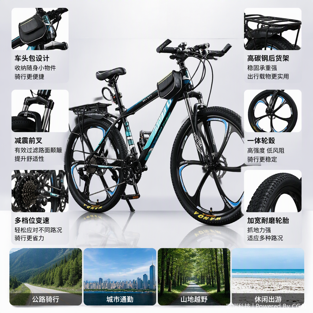 Professional, durable and multi-functional mountain bike riding equipment, essential outdoor sports gear for cycling details Picture