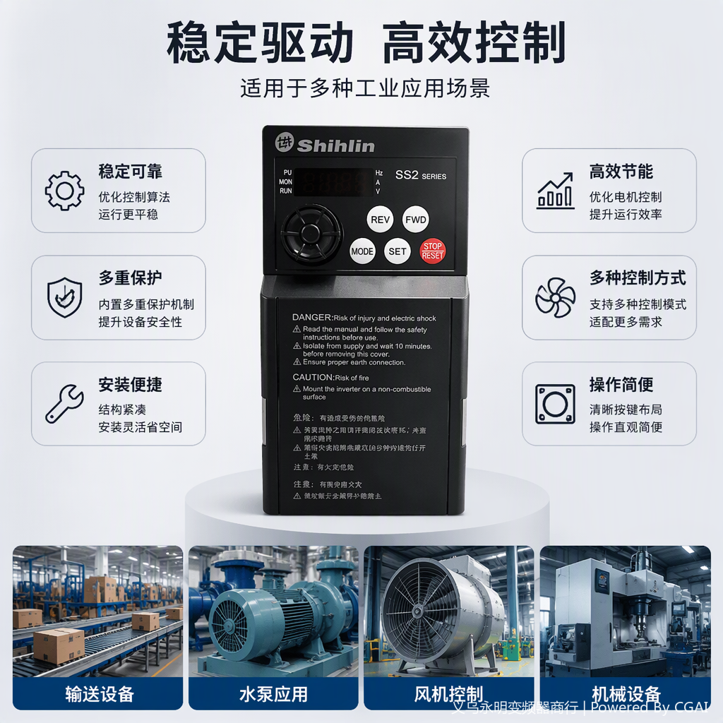 High-performance industrial-grade frequency converters for electrical speed control, standard models suitable for multiple scenarios Specification image