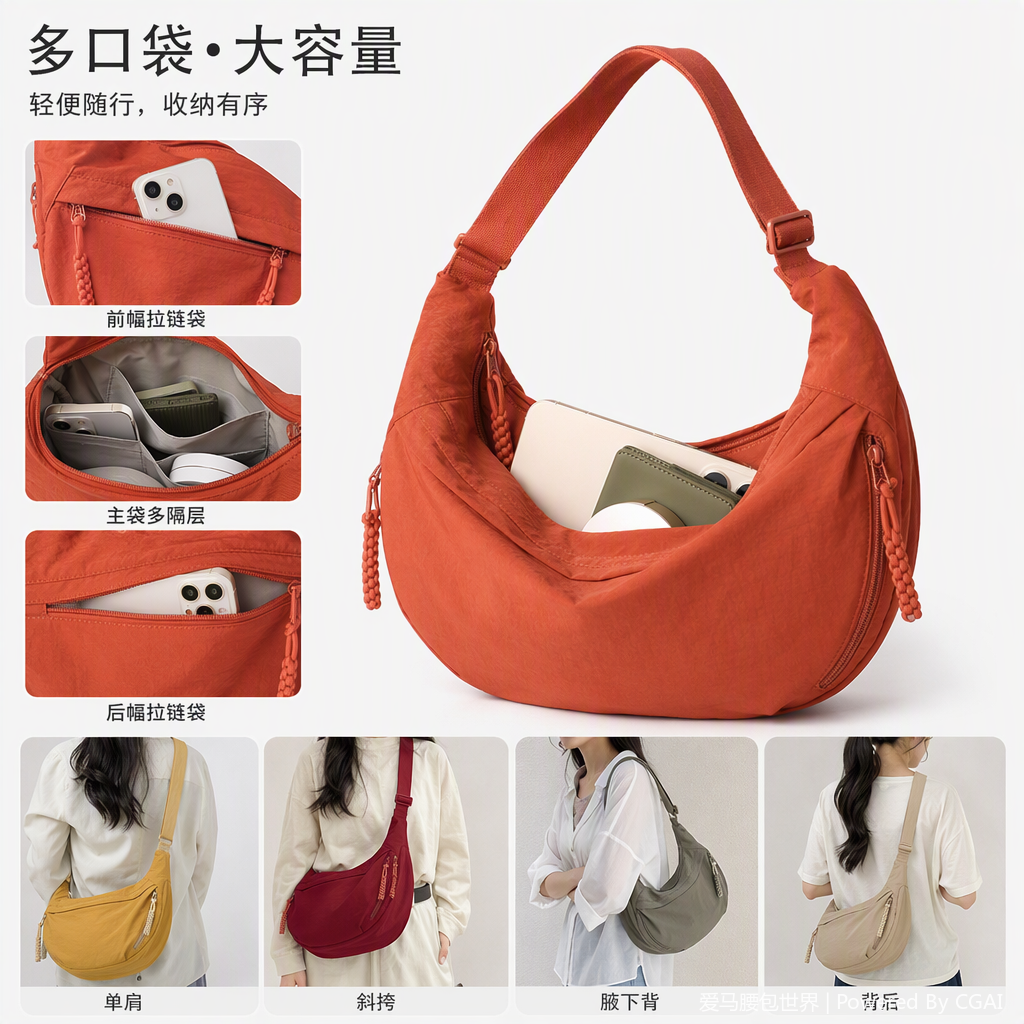 Multicolor crossbody bolso combinación moda casual versátil multicolor tendencia bolso traje de mujer bolso de un hombro estilo estudiante