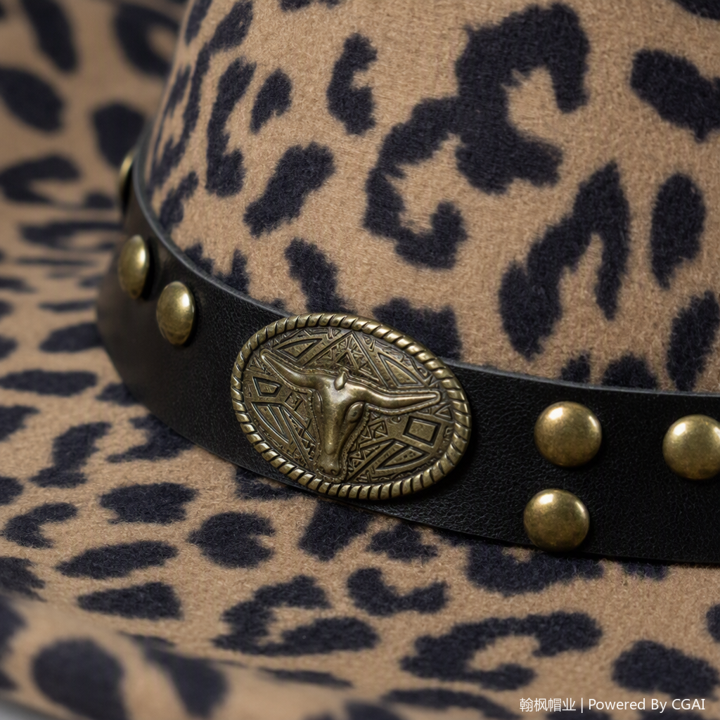 The fashionable leopard print denim hat is a versatile, casual and trendy summer outdoor travel accessory Application Scenario