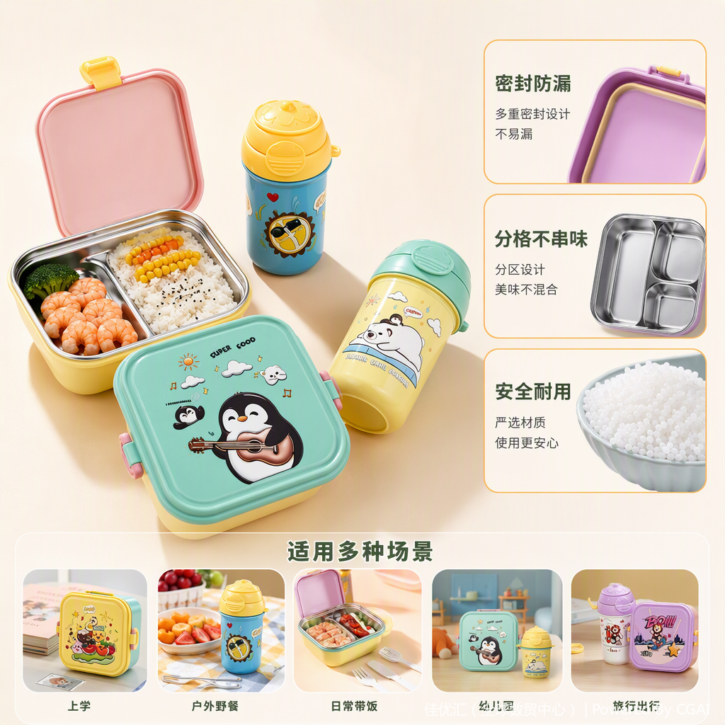 Multi-functional sealed food preservation box, portable lunch box, household plastic lunch box with lid, storage container, large capacity and durable Specification image