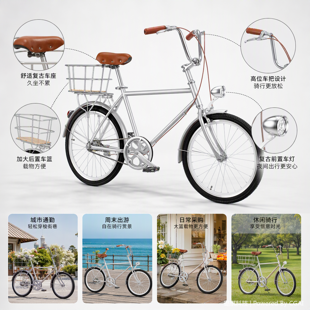 Multi-functional commuter bicycle riding equipment, essential for sports and outdoor activities, lightweight, durable, comfortable and practical Application Scenario