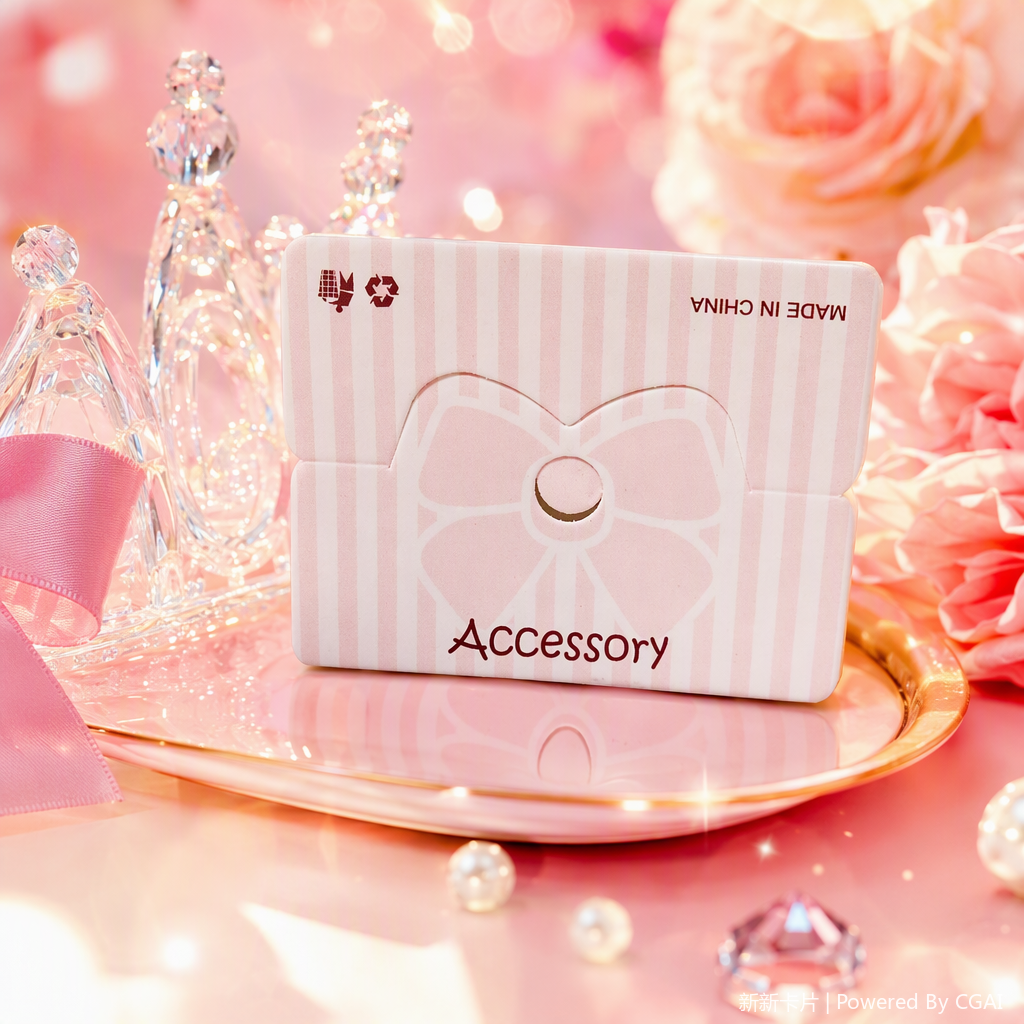 A variety of fashionable accessory items are packaged in cardboard