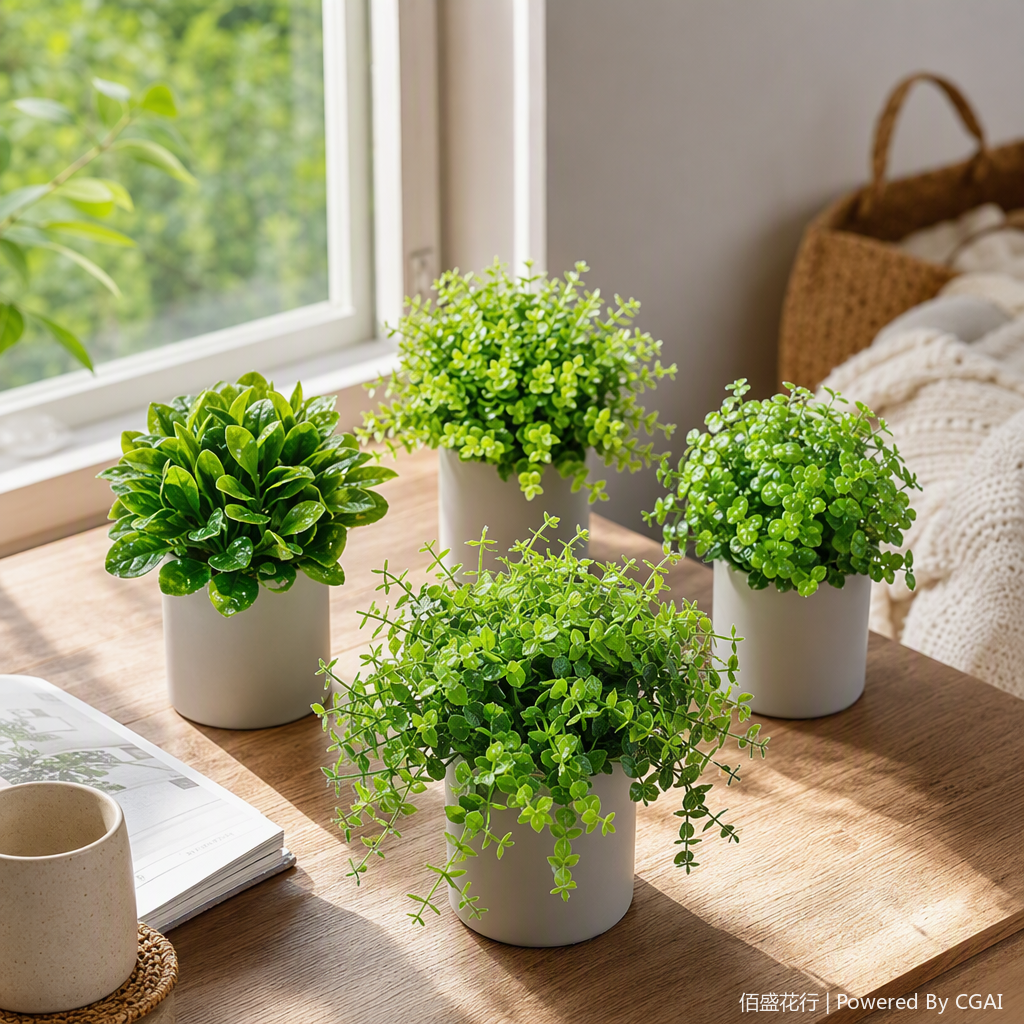 Office space simulation garden potted plant decoration creative green plant ornaments quiet and elegant greening products details Picture