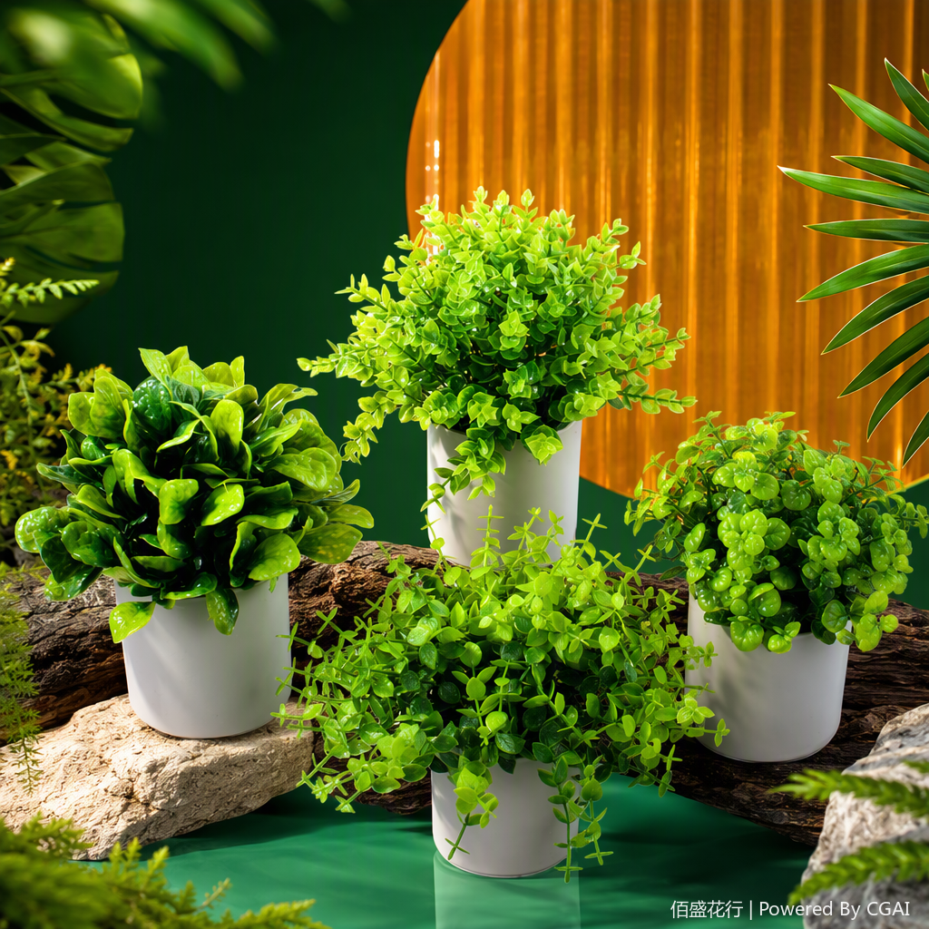 Office space simulation garden potted plant decoration creative green plant ornaments quiet and elegant greening products