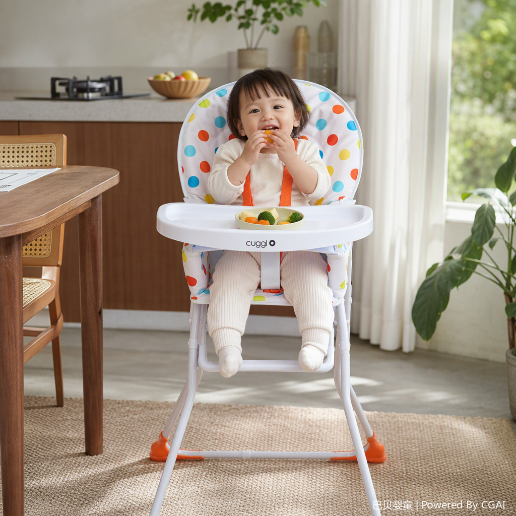 Multi-functional children's high chair, baby seat, adjustable infant stroller, baby bed, and baby carrier supplies set Application Scenario