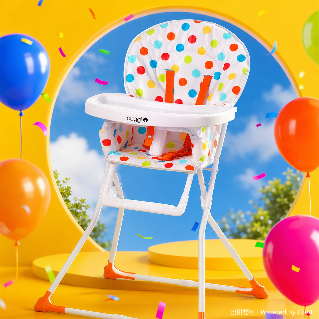Multi-functional children's high chair, baby seat, adjustable infant stroller, baby bed, and baby carrier supplies set Specification image