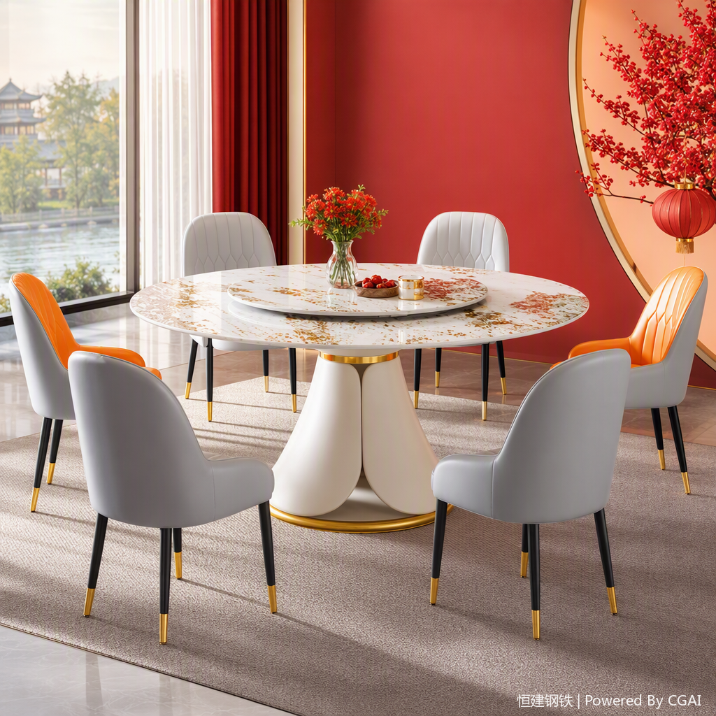 Modern and simple dining room combination solid wood multi-functional dining table and chair set, home dining room furniture complete set matching