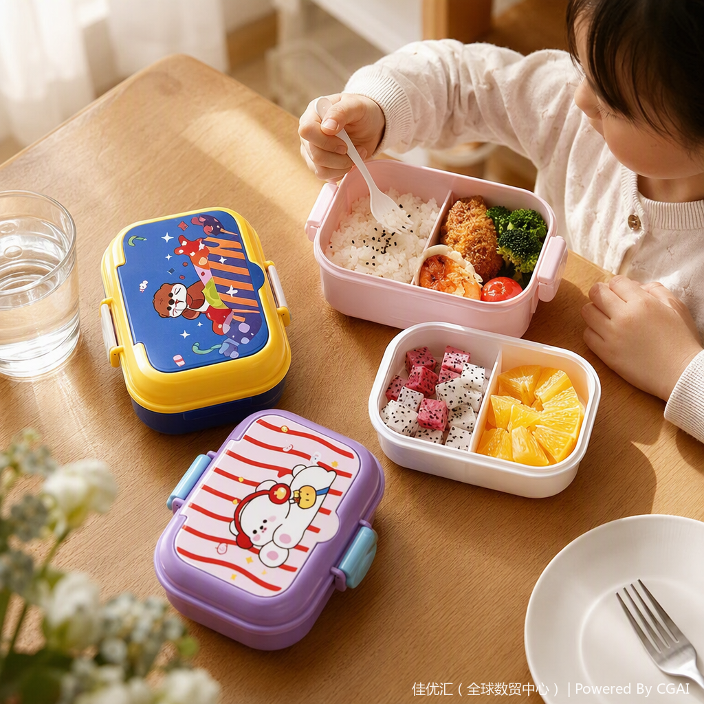 Multi-functional sealed food preservation box set, portable lunch box, kitchenware, heat-resistant plastic tableware storage box, student household Specification image