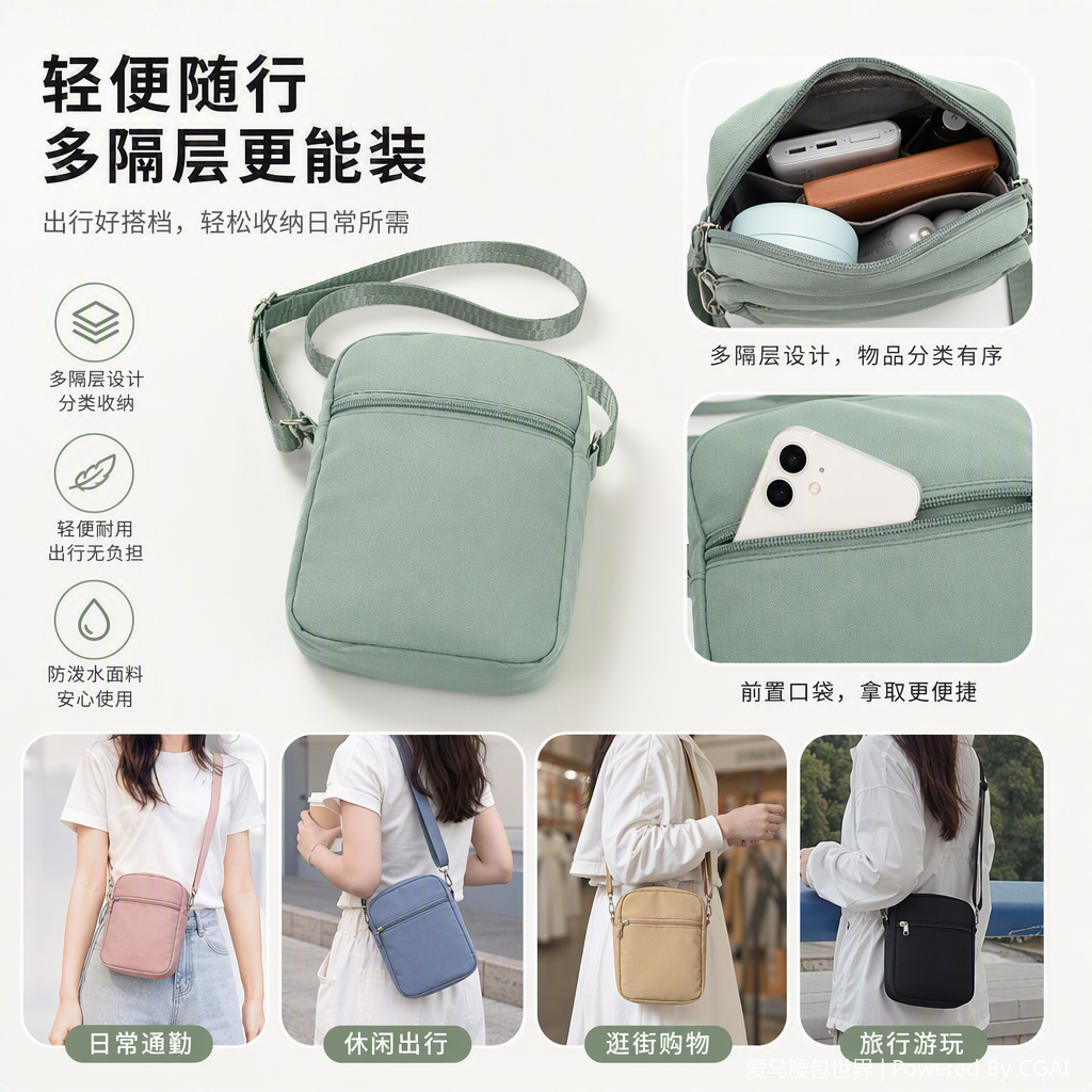 Colorido moda crossbody seis versátil casual ligero tendencia bolsa de mujer un hombro portátil opciones de colores múltiples