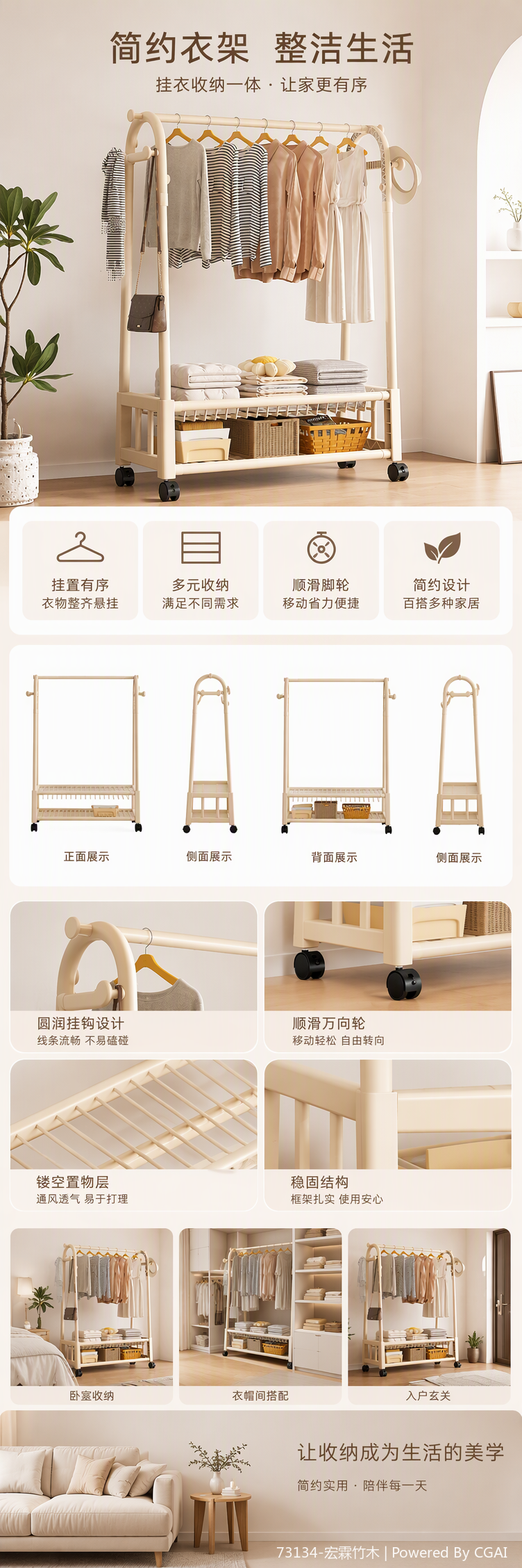 多功能金属晾衣架家用折叠晒衣架室内晒衣架晾晒架衣物收纳架详情1
