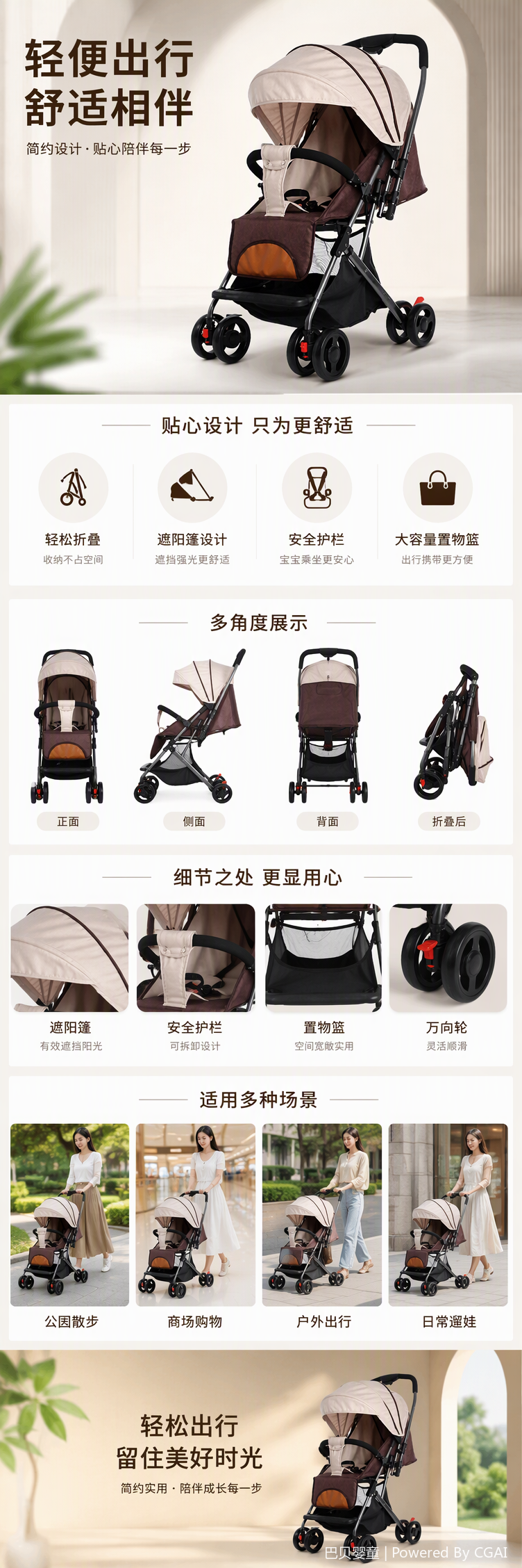 多功能婴儿推车轻便折叠婴幼儿童车宝宝座椅婴儿车推车用品详情1