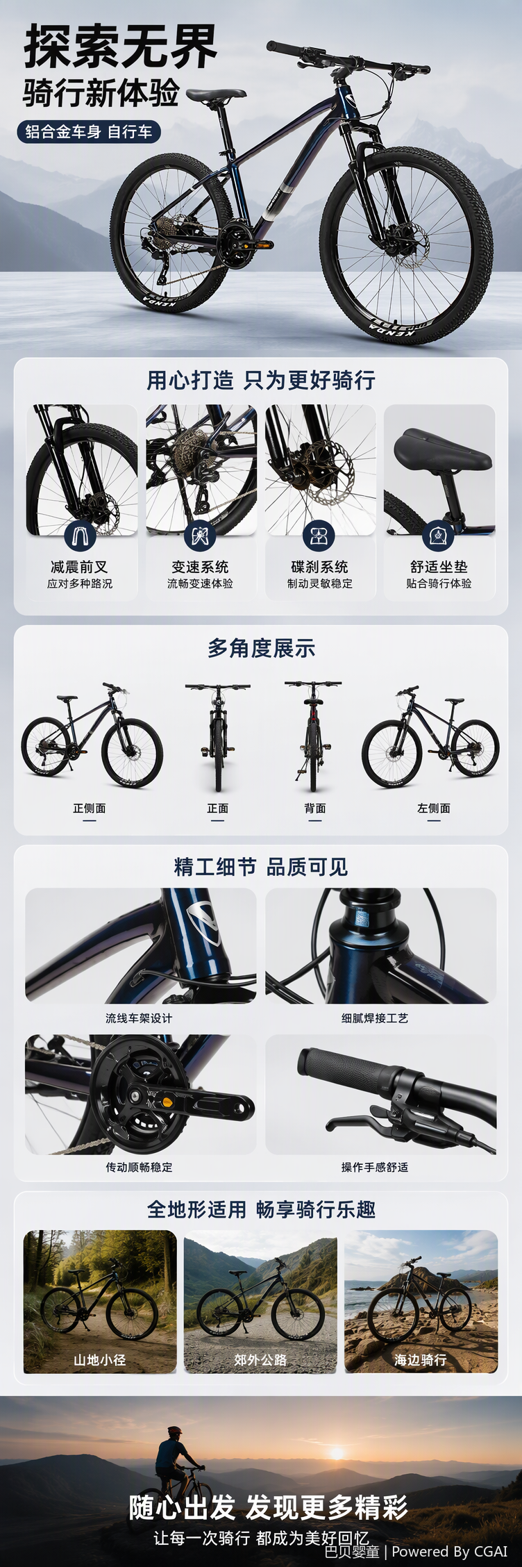 山地自行车骑行装备专业耐用多功能运动户外骑行用品套装详情1