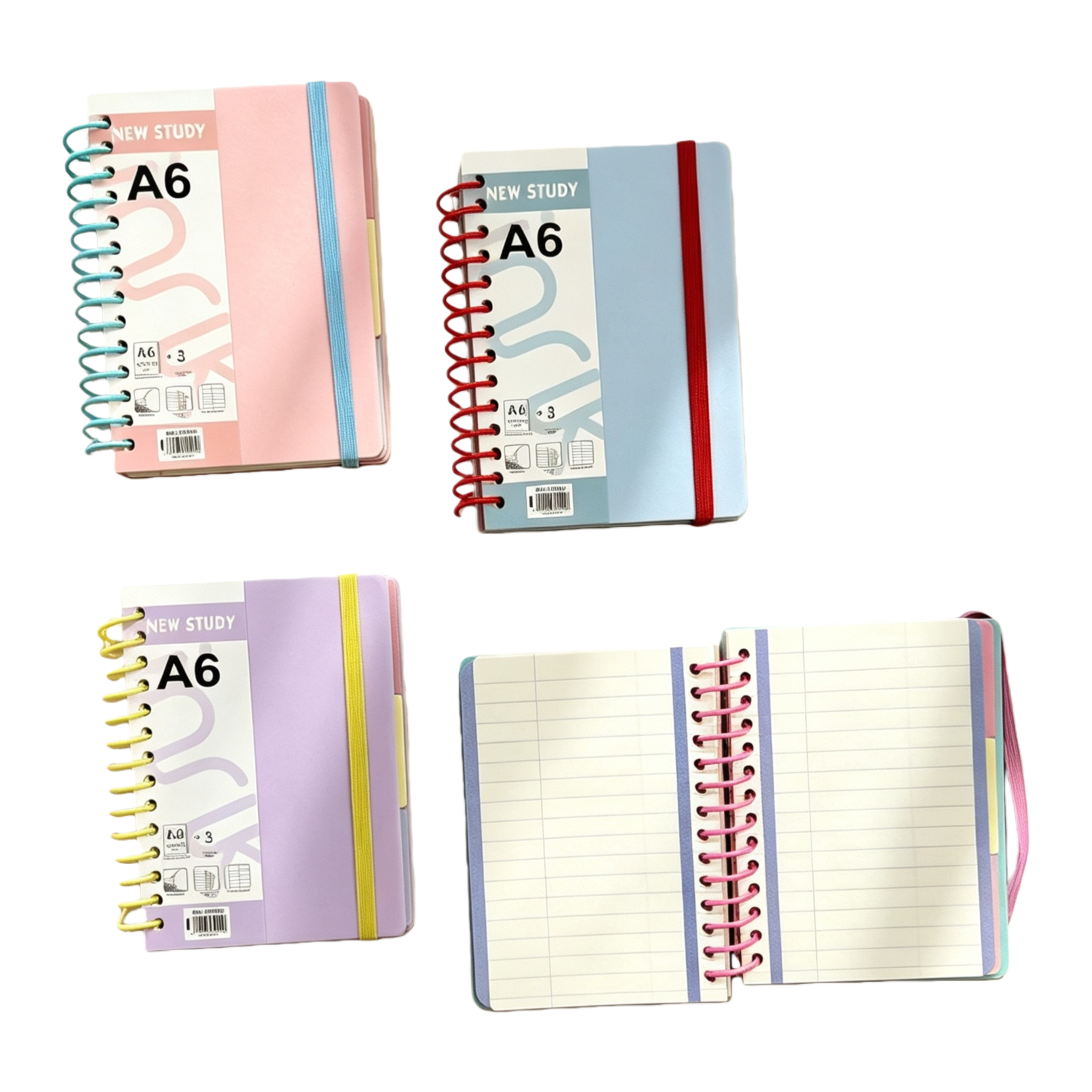 Creative and colorful coil notebooks, student handbooks, notepads, portable sticky notes, soft leather notebooks, stationery products Item Picture