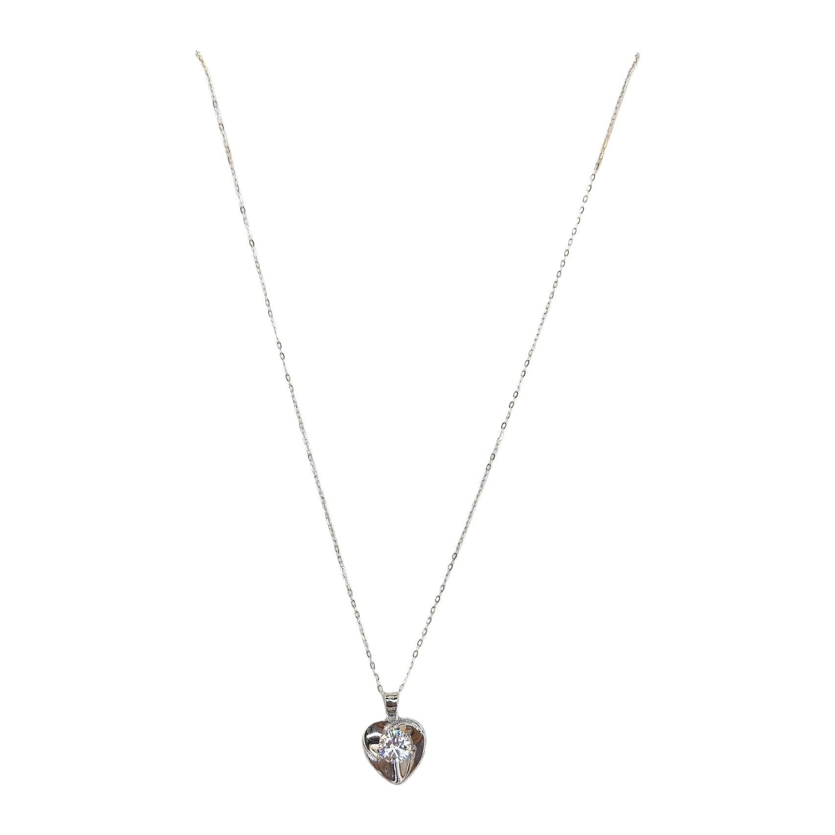 Fashionable silver heart-shaped pendant necklace for women, simple and versatile Korean style, trendy accessory as a gift Item Picture