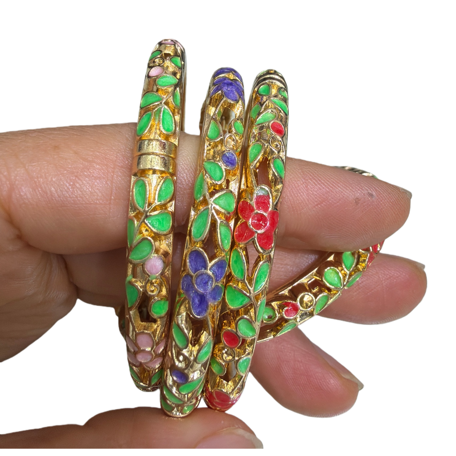 Colorful enamel flower bracelet is a fashionable and elegant jewelry and bracelet. It is a trendy and versatile gift for women Item Picture