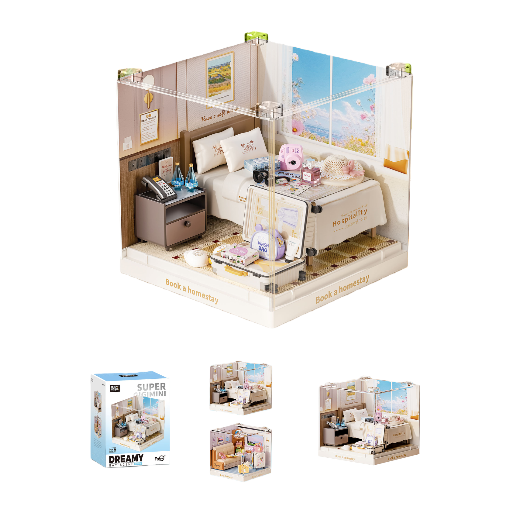 Exquisite mini architectural models of homestays, hand-assembled simulation landscape decoration, creative gifts, collectible ornaments details Picture