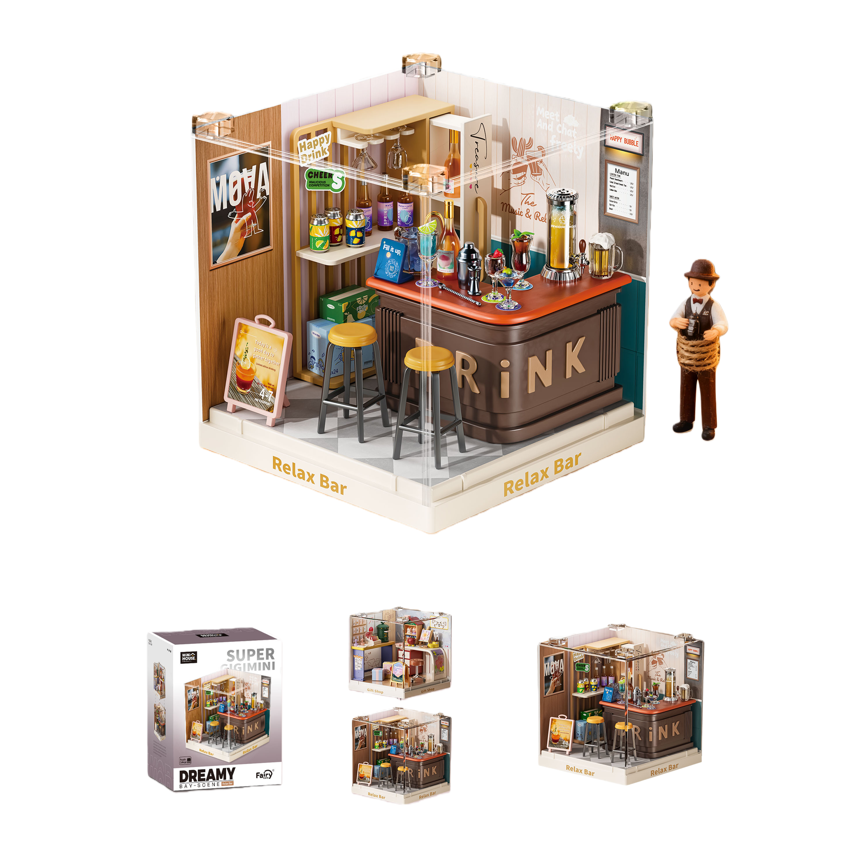 Bar simulation model toys, fun collection, children's educational assembly, creative gifts with a variety of styles to choose from details Picture