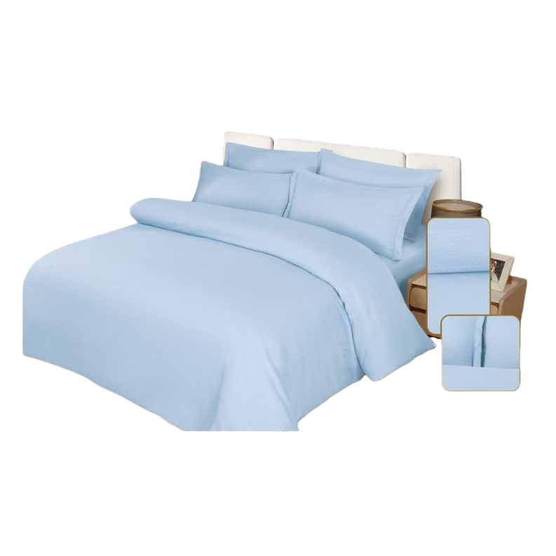 Solid color simple four-piece set of bedding, all-cotton bed sheets, duvet covers, bedding set, bedroom home supplies