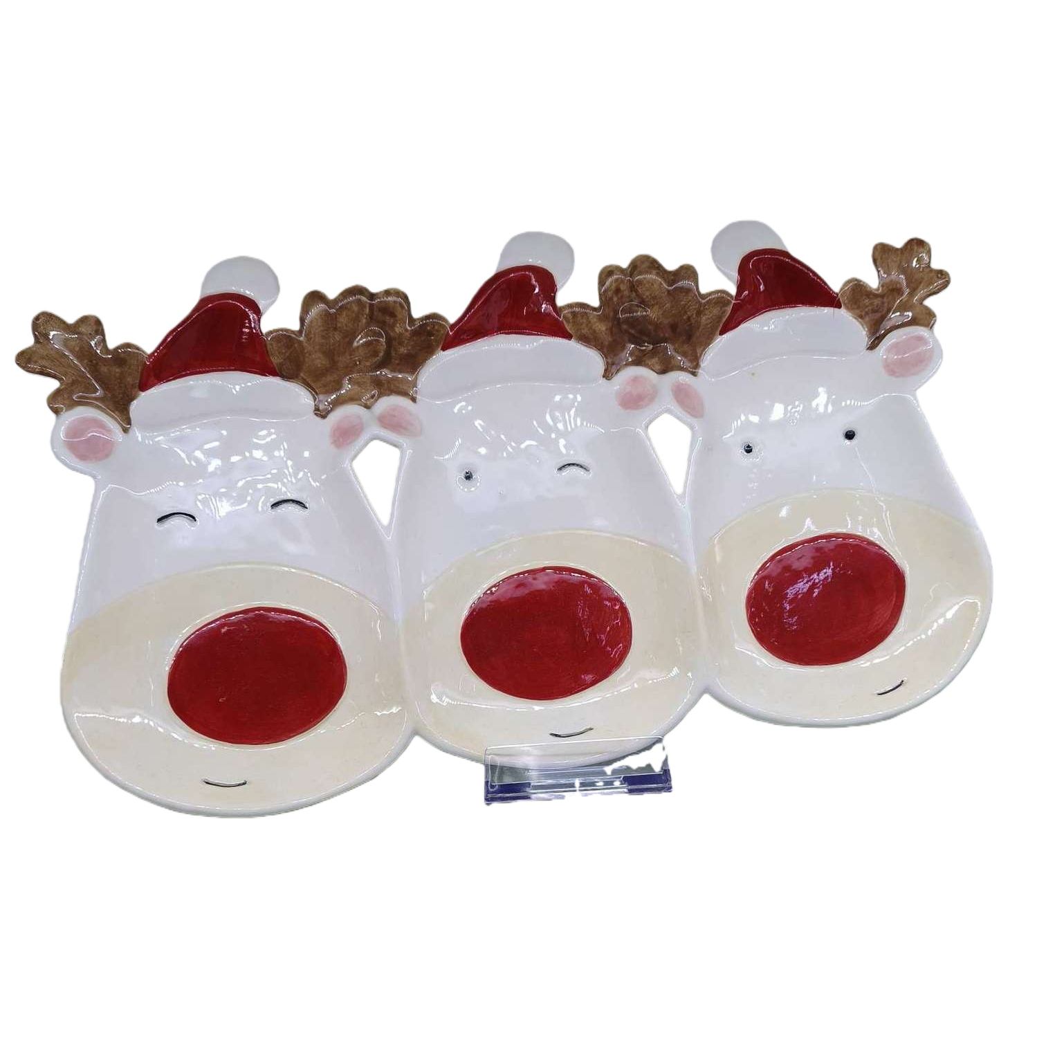 White ceramic reindeer shaped multi-compartment plate creative tableware, home decoration storage plate, gift to be given Item Picture