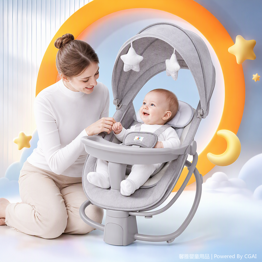 The eco-friendly material infant rocking car multi-functional soothing seat is suitable for indoor and outdoor play and entertainment details Picture