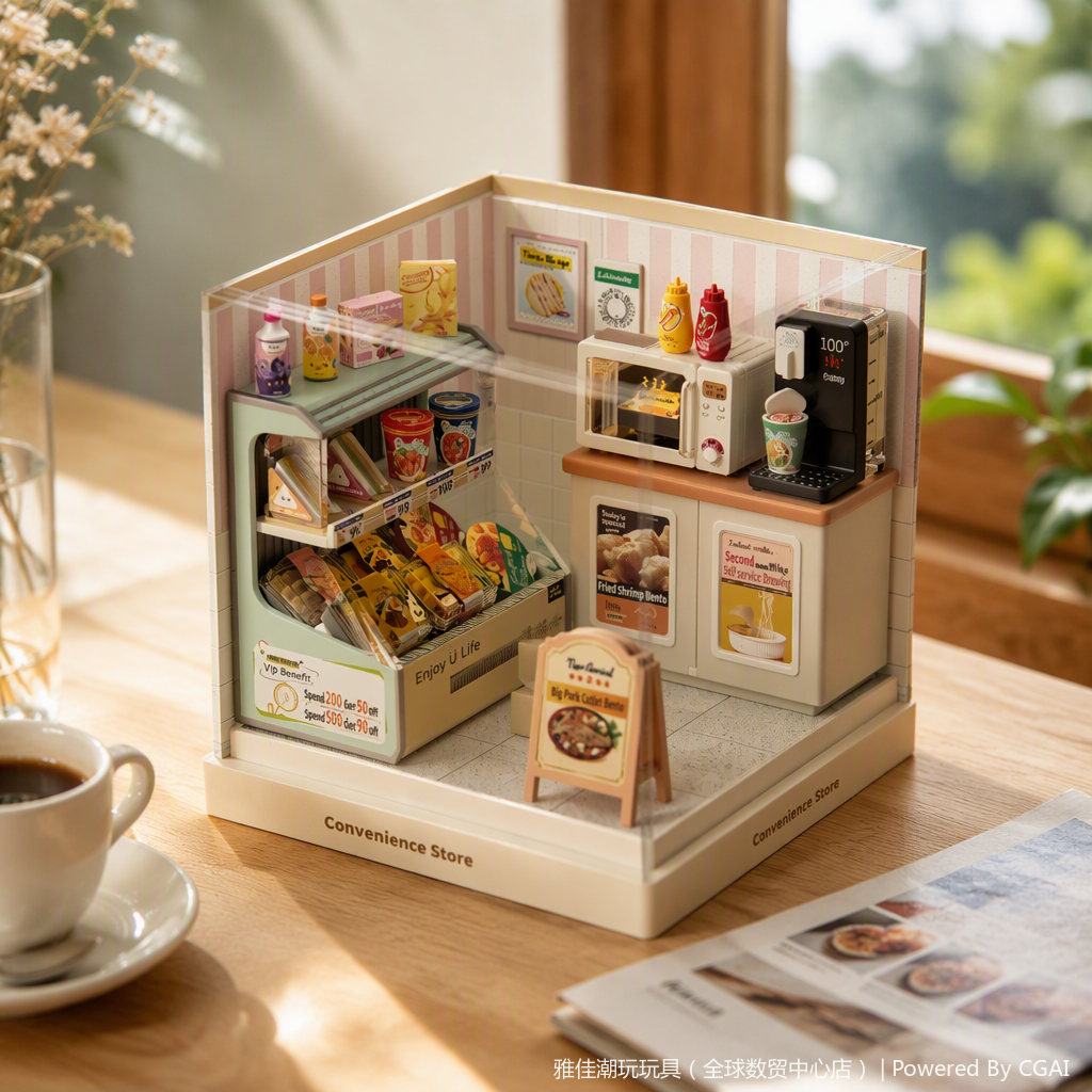 A variety of simulation model toys from convenience stores are available for fun collection. They are creative and educational gifts for children Specification image