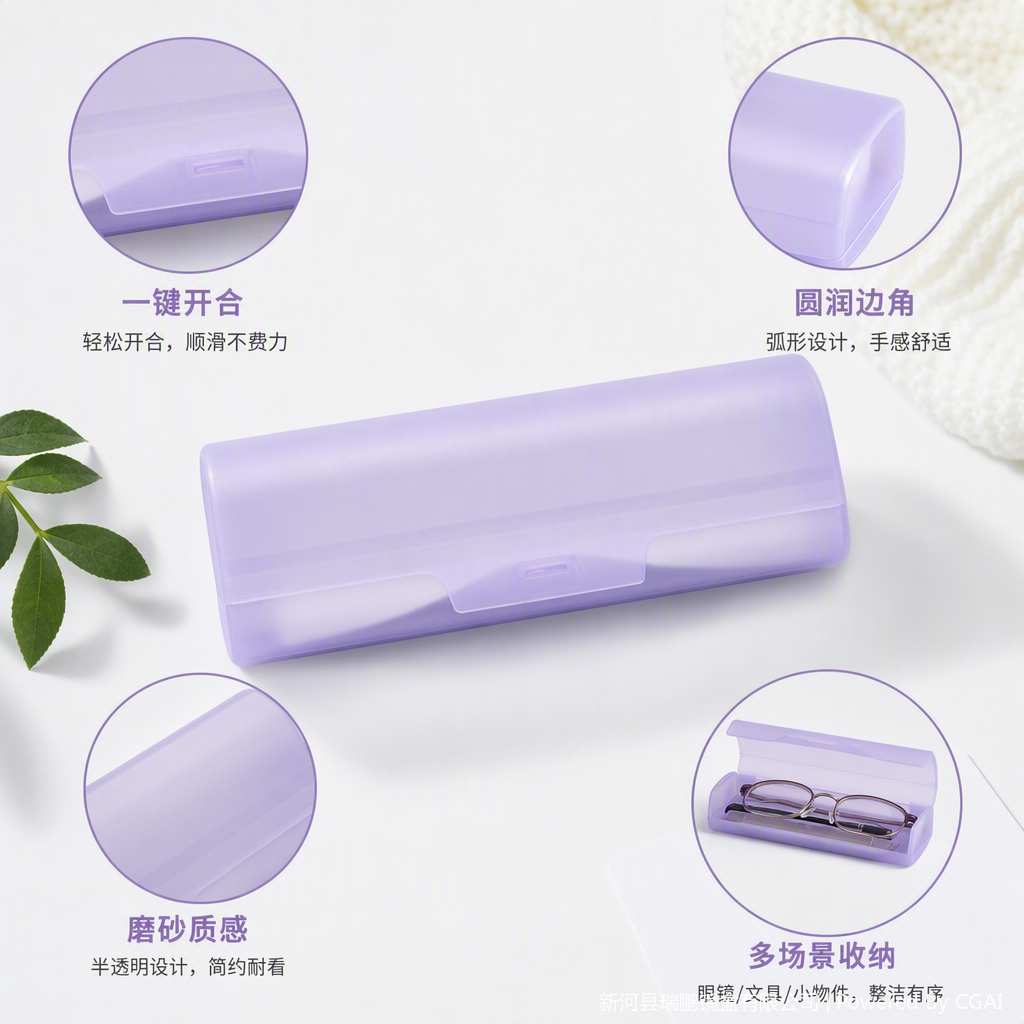 Fashionable eyeglass case, pressure-resistant, durable, portable storage bag, simple and trendy eyeglass protective case, eyeglass bag details Picture