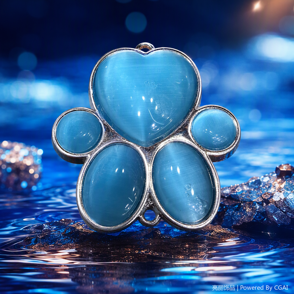 Fashionable blue cat claw-shaped pendant, personalized and trendy accessory, couple necklace, gift for girls Specification image