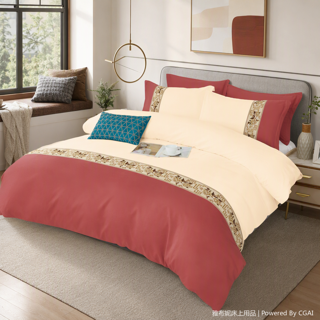 Wedding bedding set, wedding bedroom bedspread and duvet cover four-piece set, wedding home textiles, wedding room decoration bedding set Specification image