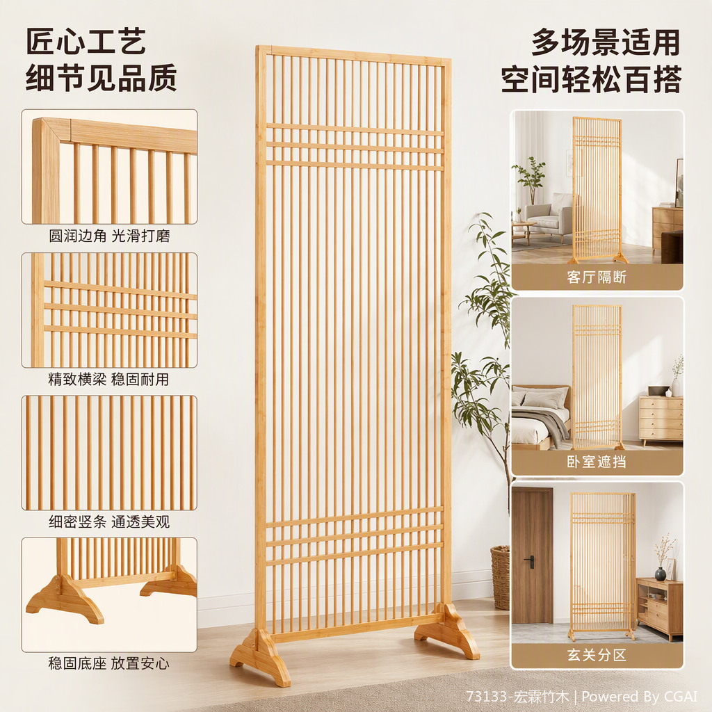 现代简约屏风隔断客厅装饰隔离屏风多功能隔断屏风隔热隔音家具白底实物图