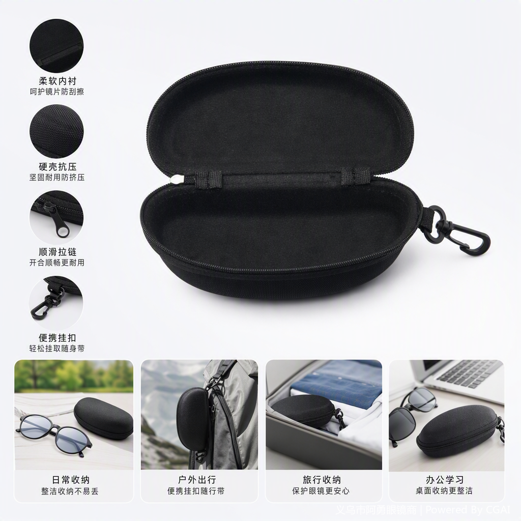 Fashionable eyeglass case, pressure-resistant, durable, portable storage bag, unisex eyeglass bag, storage box, accessory items Item Picture