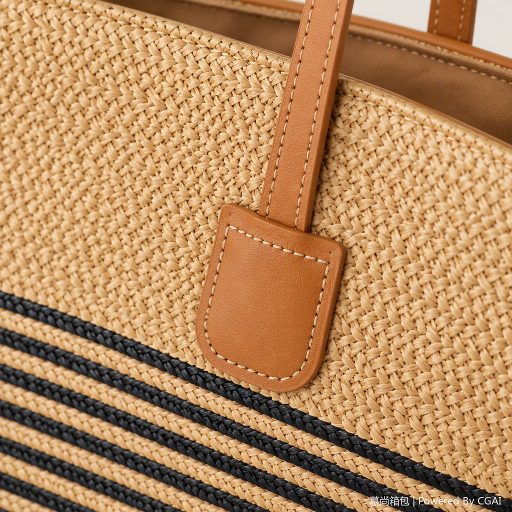Handwoven bolso de paja mujer casual versátil moda bolso de mano vintage bolso de paja verano nuevo Specification image