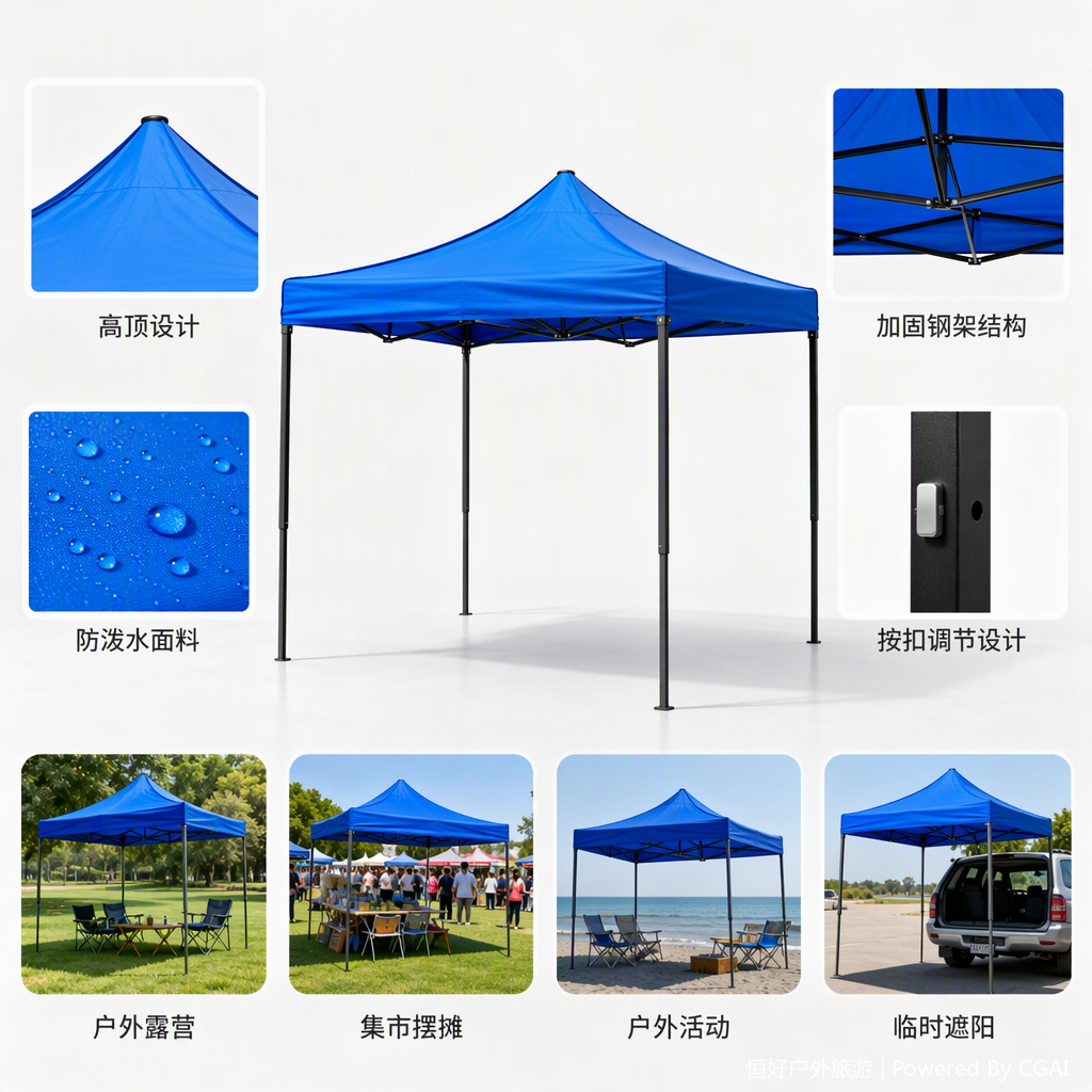 多功能山地野营帐篷天幕户外遮阳遮雨配件套装耐用便携适用多场景