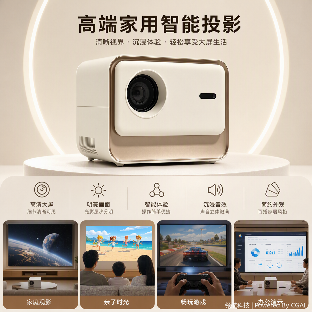V5+- New multi-functional projector, high-definition projection, office meeting, home theater, portable projection equipment, cultural office supplies Application Scenario