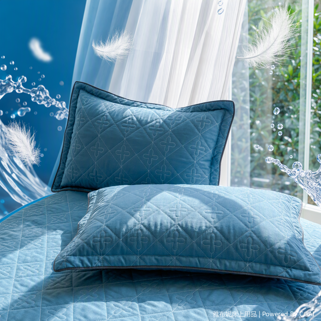 Warm quilted three-piece home textile set, simple and comfortable bedding available in multiple colors Application Scenario
