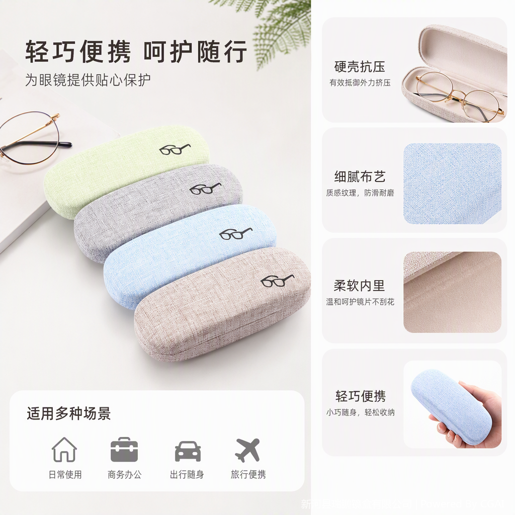 Moda portátil caja de almacenamiento de gafas bolsa de gafas resistente a la presión funda protectora resistente a los arañazos para hombres y mujeres simple y ligero details Picture
