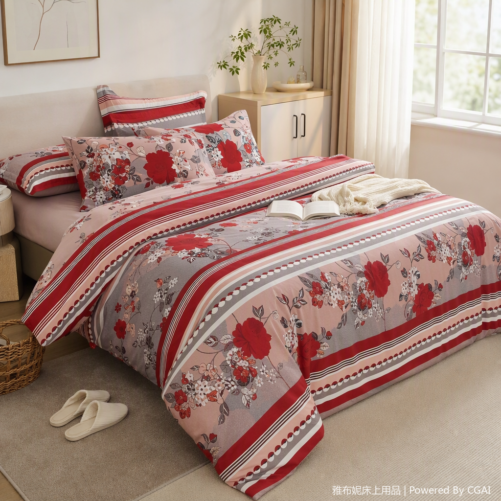 Warm and pure cotton four-piece bedding set, simple and fashionable bed sheets, duvet covers and bedding set, essential for home bedrooms Application Scenario