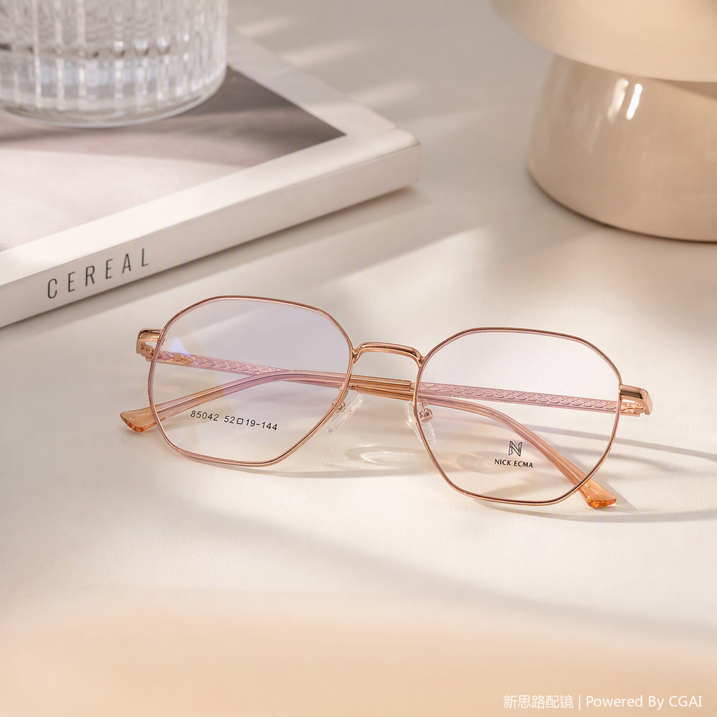 Fashionable and lightweight metal-framed glasses for both men and women, high-definition anti-radiation glasses accessories Specification image