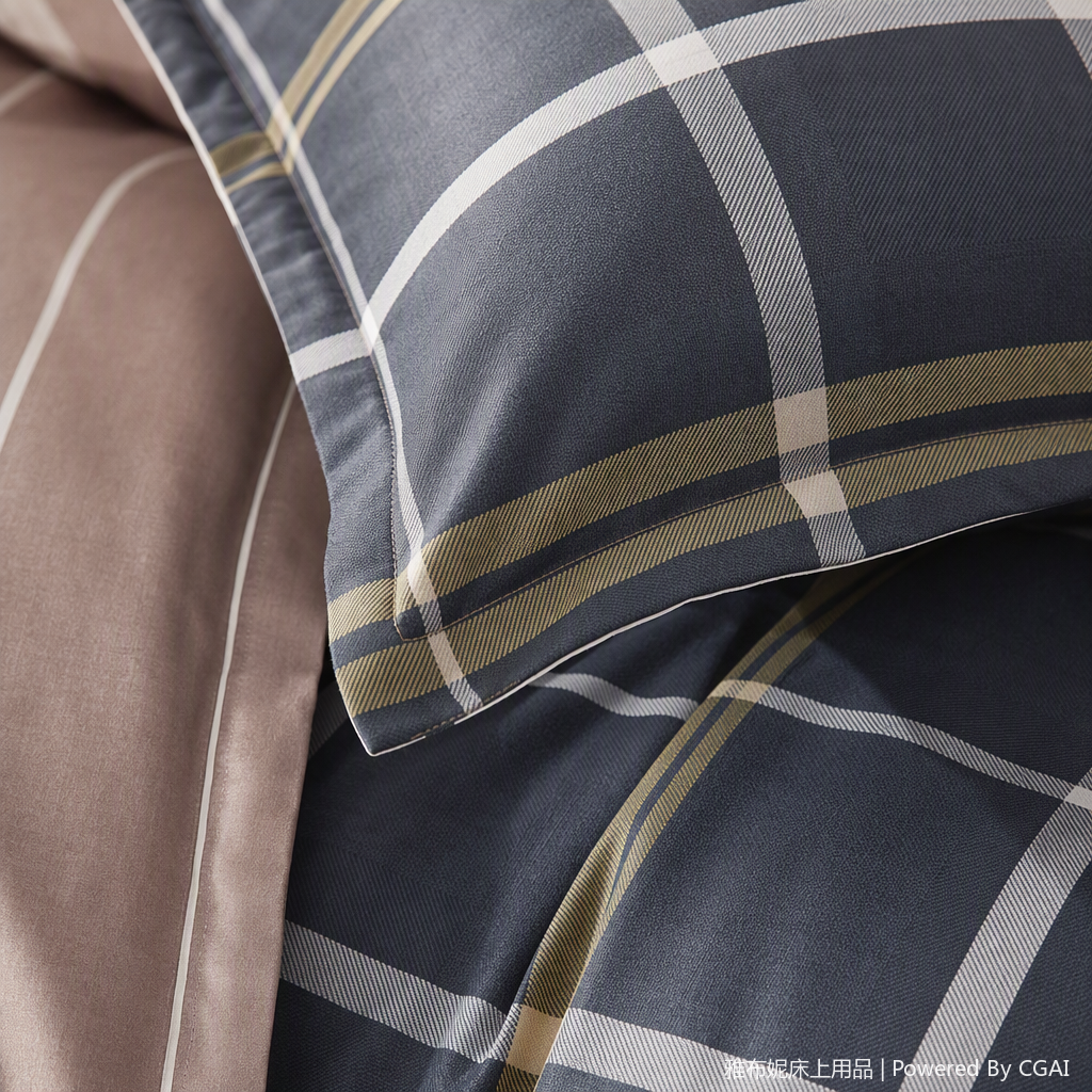 Solid color simple four-piece bedding set, all-cotton bed sheets, duvet covers, bedding set for bedroom home use, comfortable and durable Specification image