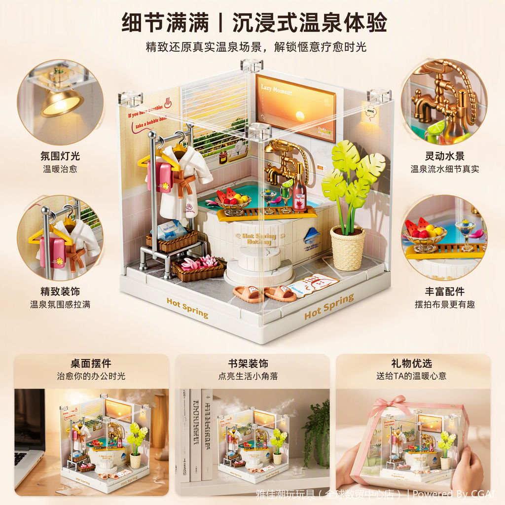 创意建筑模型玩具精细拼装迷你建筑场景儿童益智玩具收藏礼品详情2