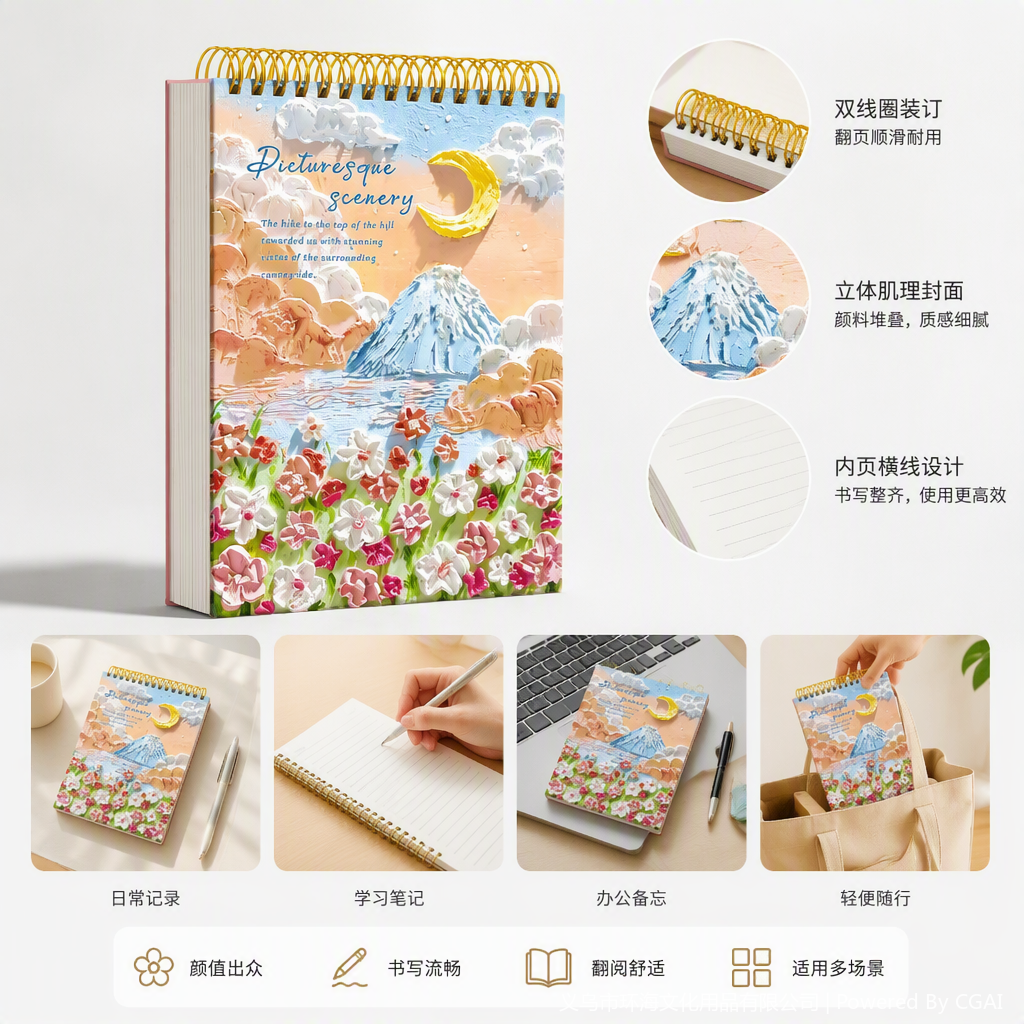 Multi-functional sketchbook, office cultural art, calligraphy and drawing supplies, student sketching paper, creative sketchbook details Picture